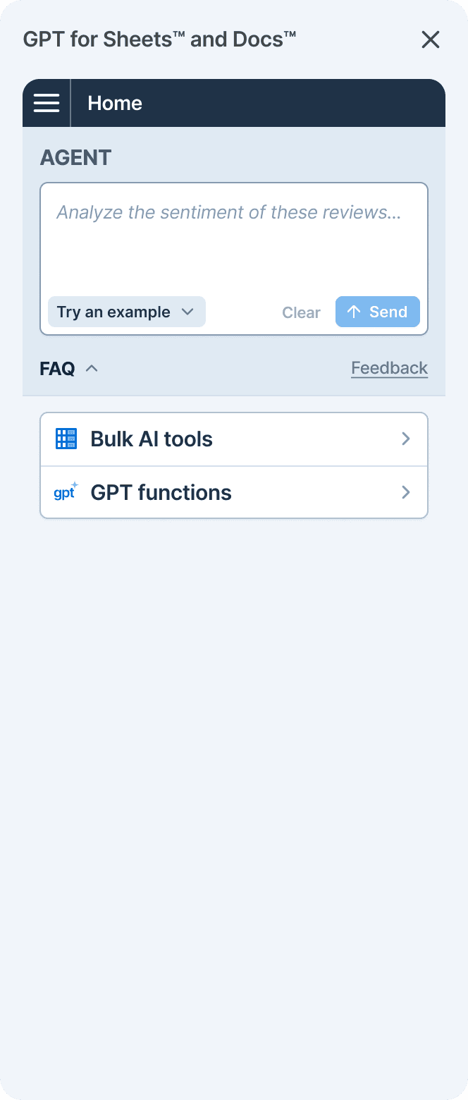 GPT for Sheets formula assistant