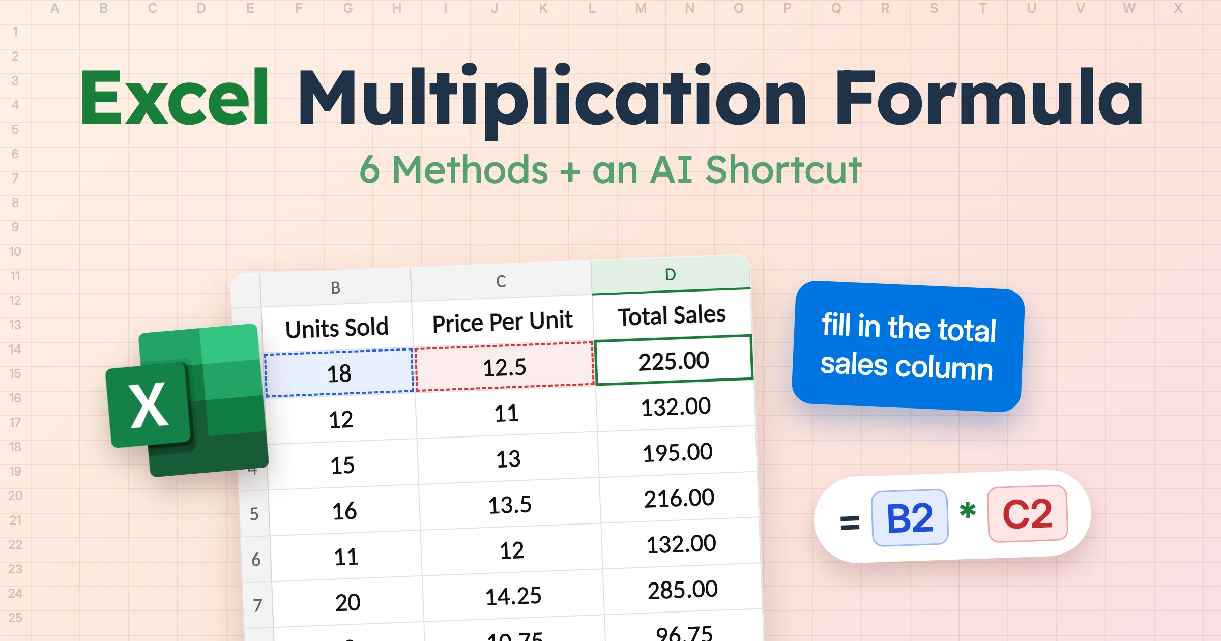 Excel Multiplication Formula: 6 Methods + an AI Shortcut