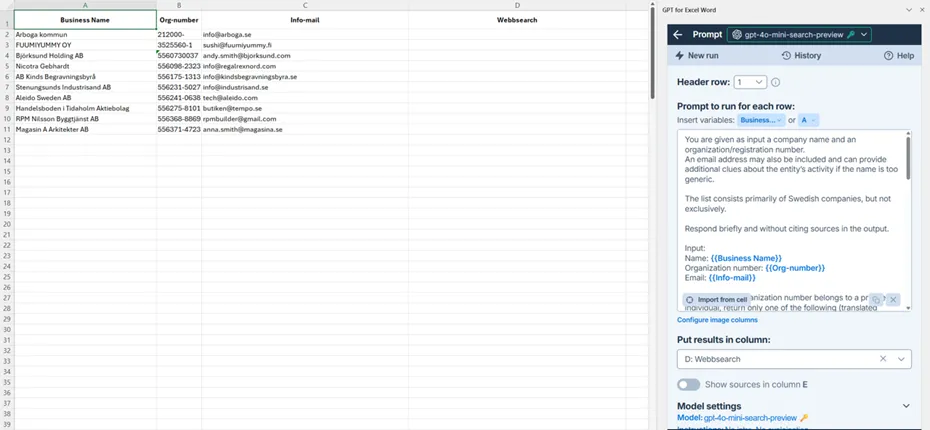 Input dataset