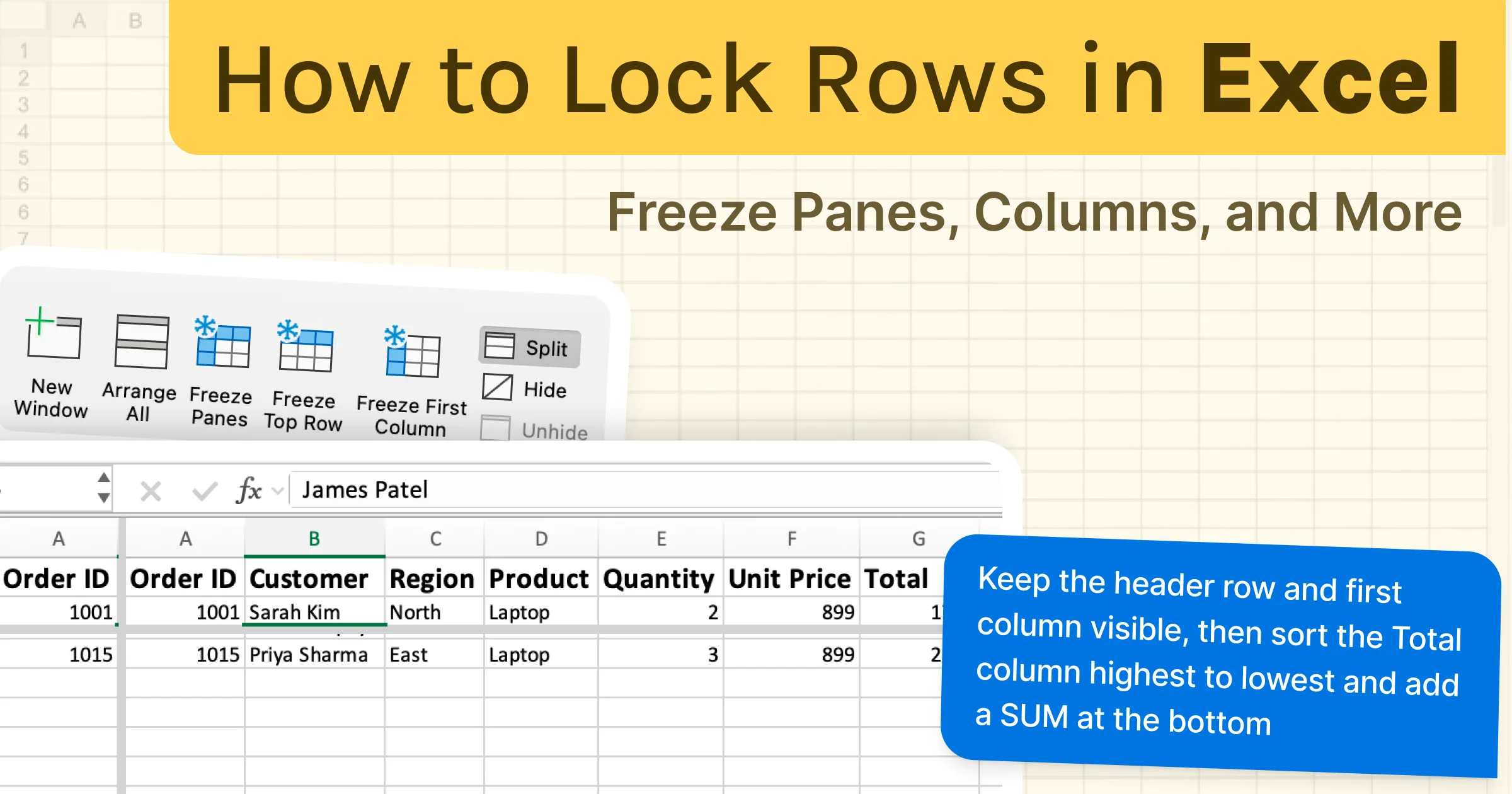 How to Lock Rows in Excel (Freeze Panes, Columns, and More)
