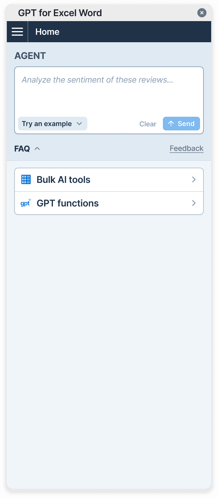 GPT for Excel formula assistant
