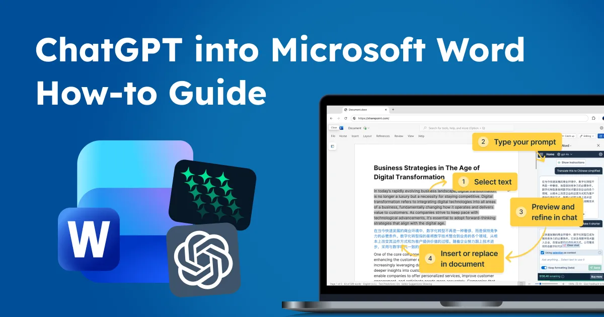ChatGPT into Microsoft Word - How-to Guide