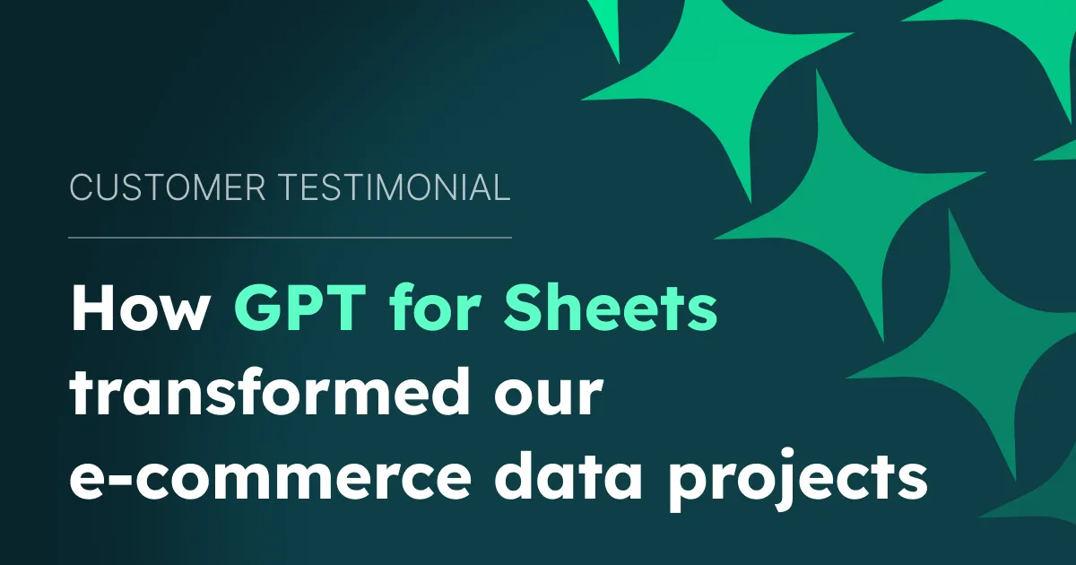 Customer testimonial: How GPT for Sheets transformed our e-commerce data projects