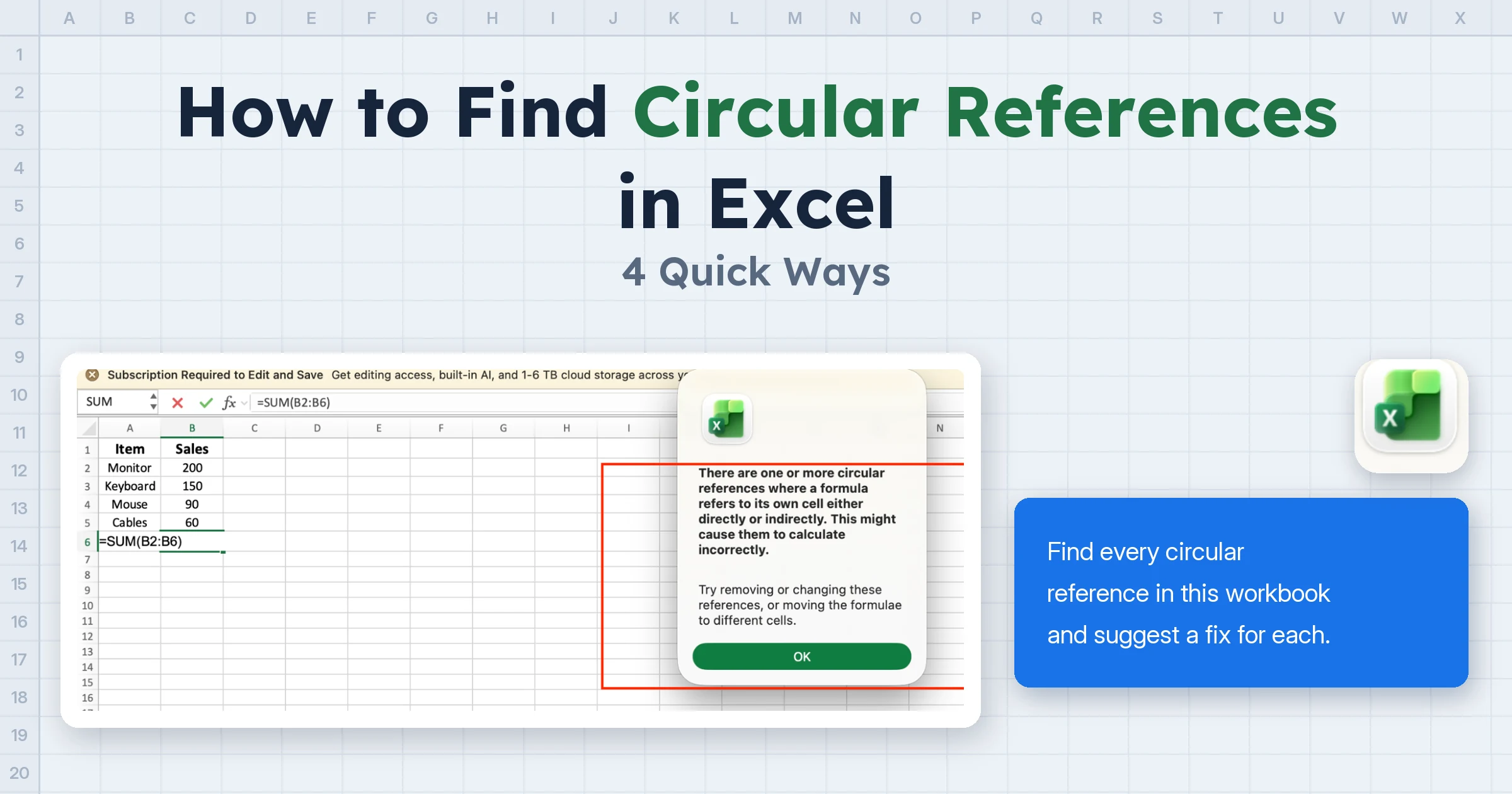 How to Find Circular References in Excel (4 Quick Ways)