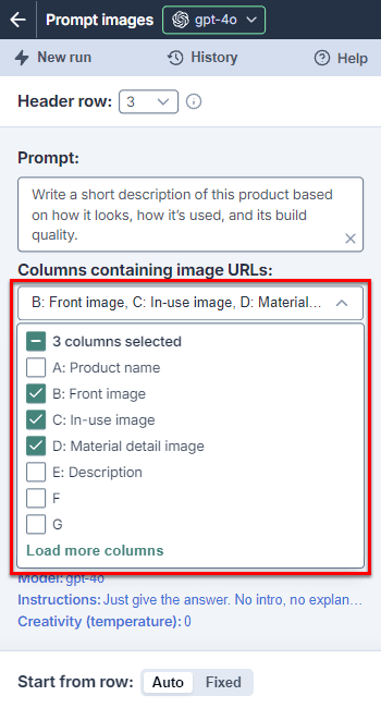 Select multiple image columns in Analyze images (Vision)