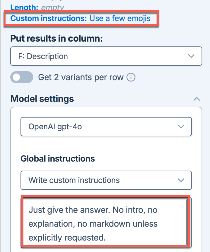 Set instructions