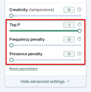 Advanced settings