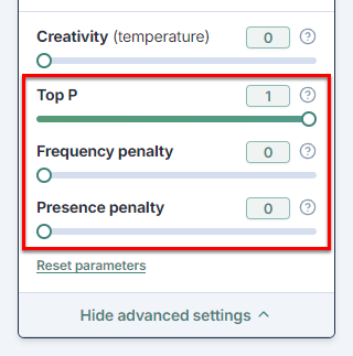 Advanced settings