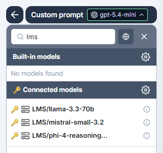 Select an endpoint-connected model for bulk work