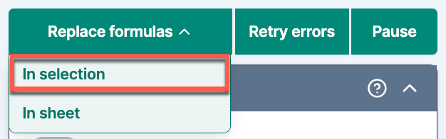 Replace formulas in selection