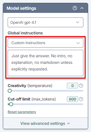 Global instructions