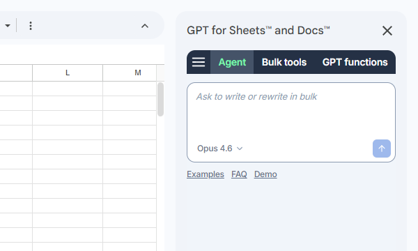 Sheets add-on