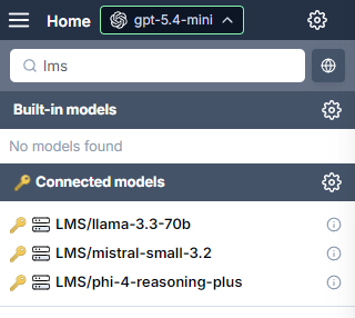 Select an endpoint-connected model