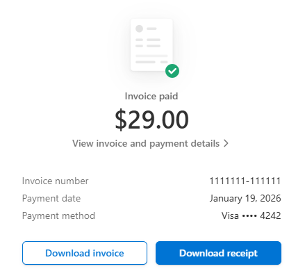 Download invoice section