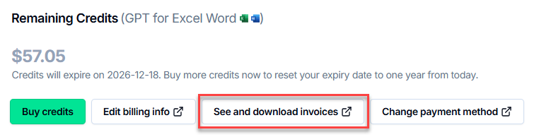 Invoice section