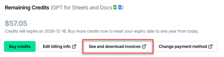 Invoice section