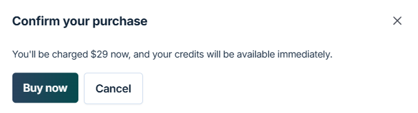 Order confirmation screen