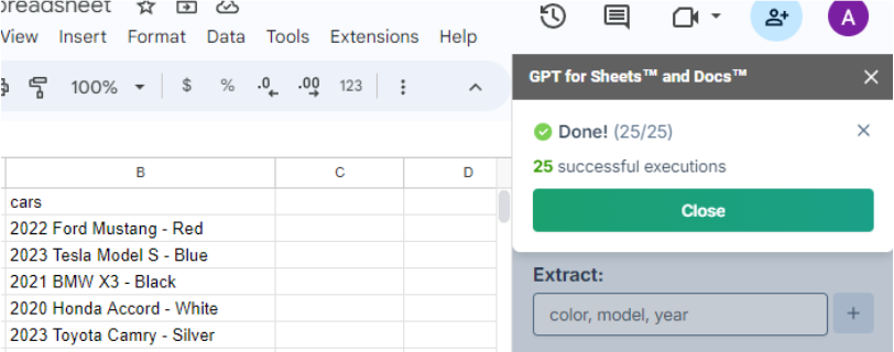 Extract bulk tool with comma-separated entities
