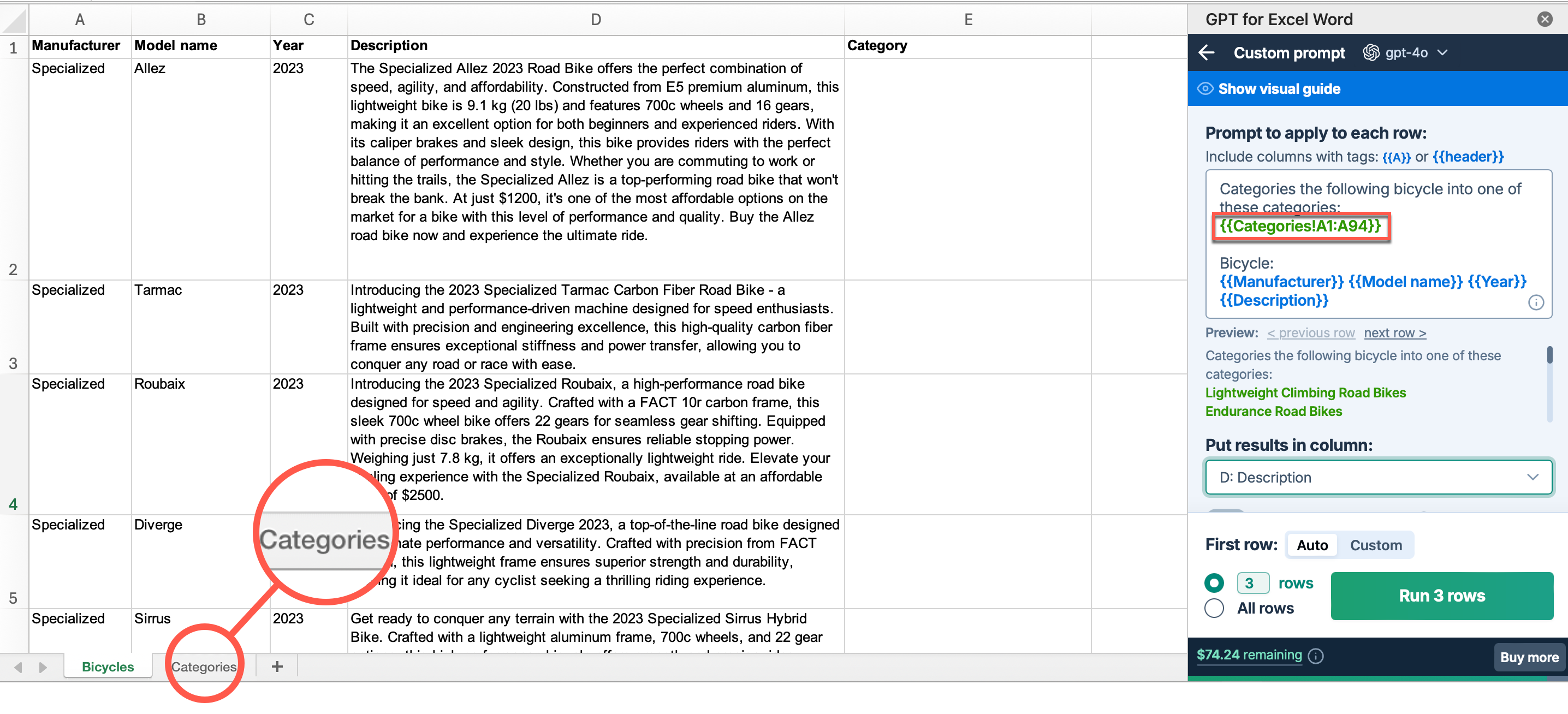 Custom prompt referencing a range from another sheet