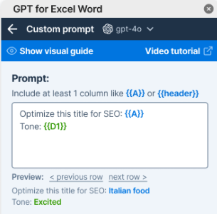 Custom prompt bulk tool with live preview