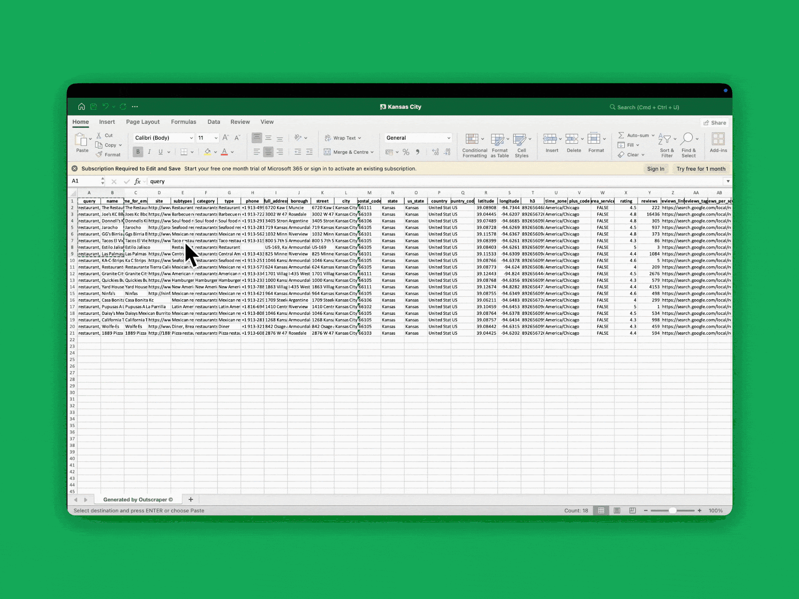 Paste data from Excel into Google Sheets