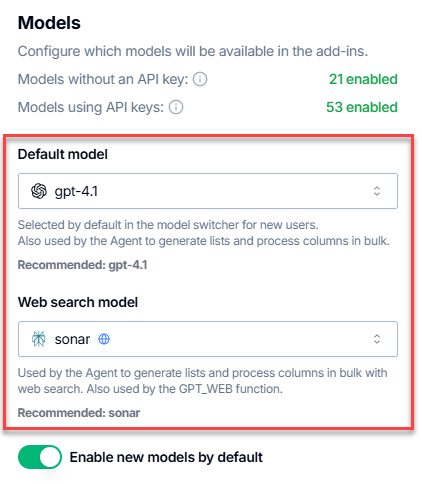 Select the bulk models