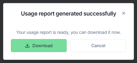 Download usage report