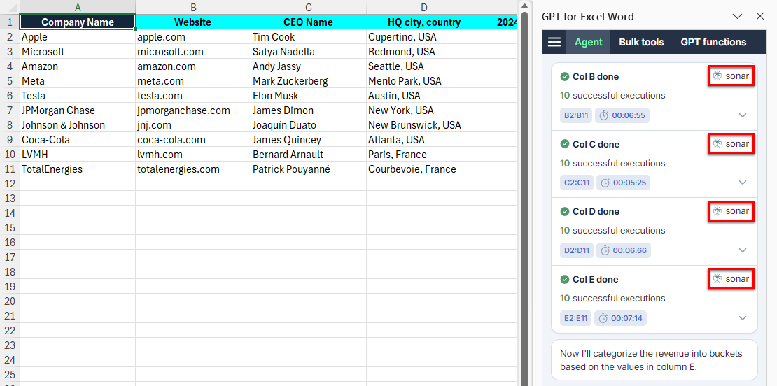 Use the Agent to search the web