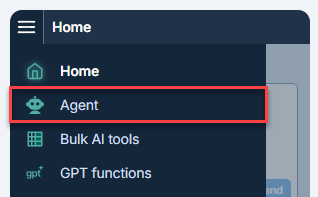 Agent sidebar menu
