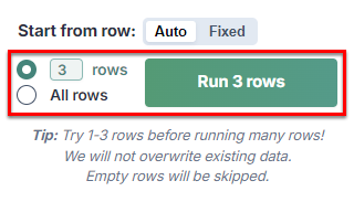 Run the bulk AI tool