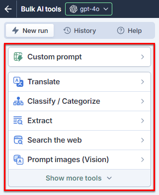 Select a bulk AI tool