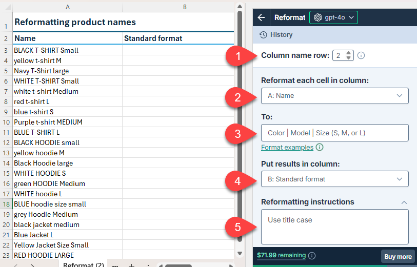 Setup Reformat