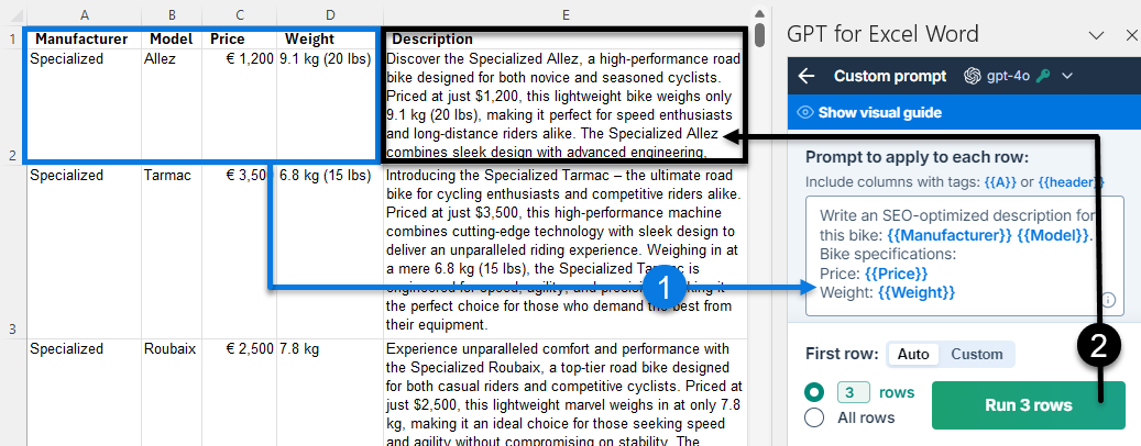 Bulk custom example