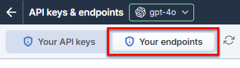 Select the endpoints tab