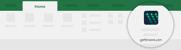 GPT for Excel Word in the Home ribbon