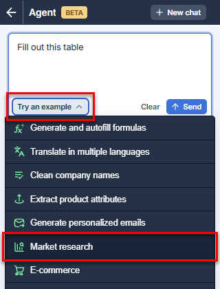 Selecting a built-in Agent example