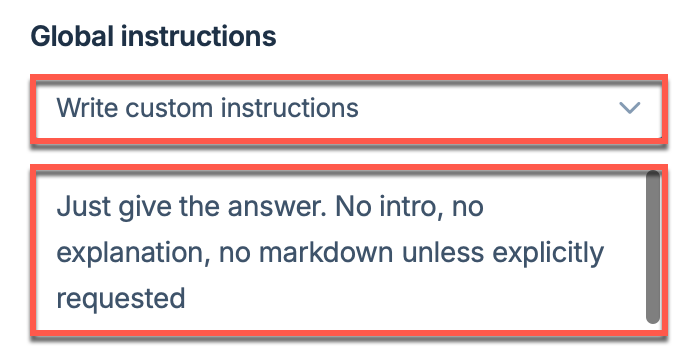 Global instructions