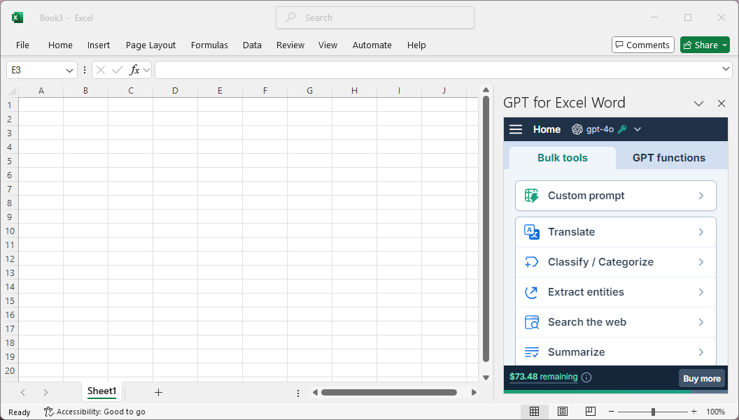 Excel extension