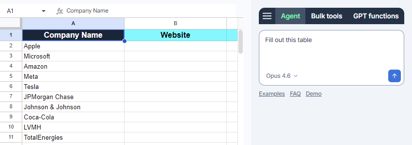 Agent in the GPT for Work sidebar