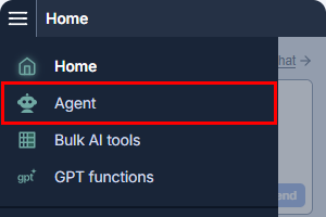Agent sidebar menu