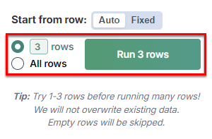 Run the bulk AI tool