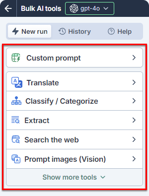 Select a bulk AI tool