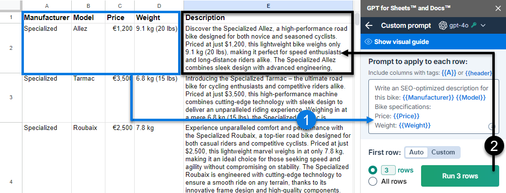 Bulk custom example