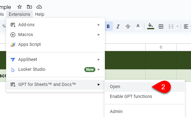 Open GPT for Sheets