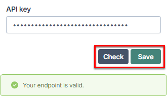 Check and save Azure endpoint settings