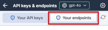 Select the endpoints tab