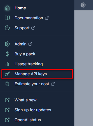 Set API keys