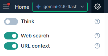 Configure Google Gemini web search option