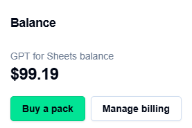 Buy a pack button in the Balance section