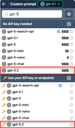 GPT-5.2 in GPT for Work